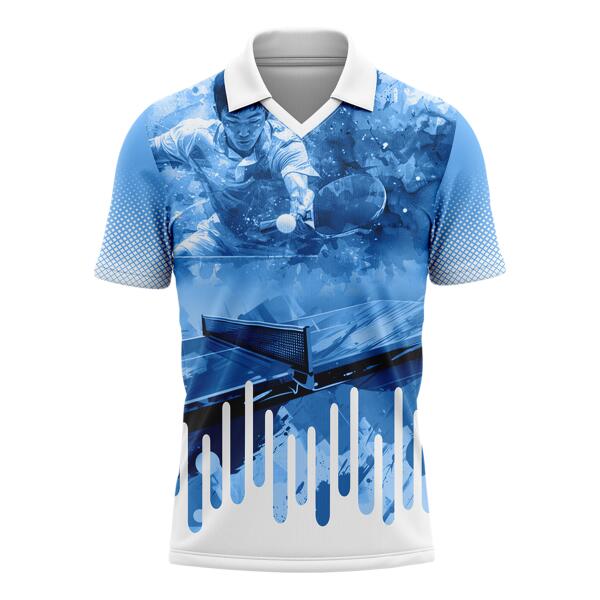 Table Tennis Jersey Full Print Sublimation V-neck Polo Shirt Thumbnail