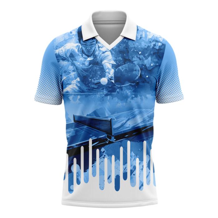 Table Tennis Jersey Full Print Sublimation V-neck Polo Shirt Thumbnail