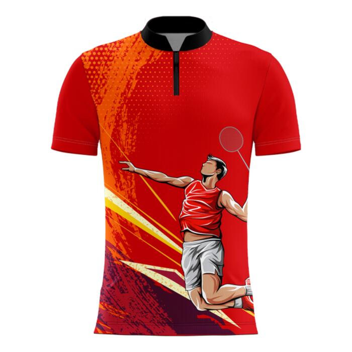 Badminton Jersey Full Print Sublimation Chinese Collar Thumbnail