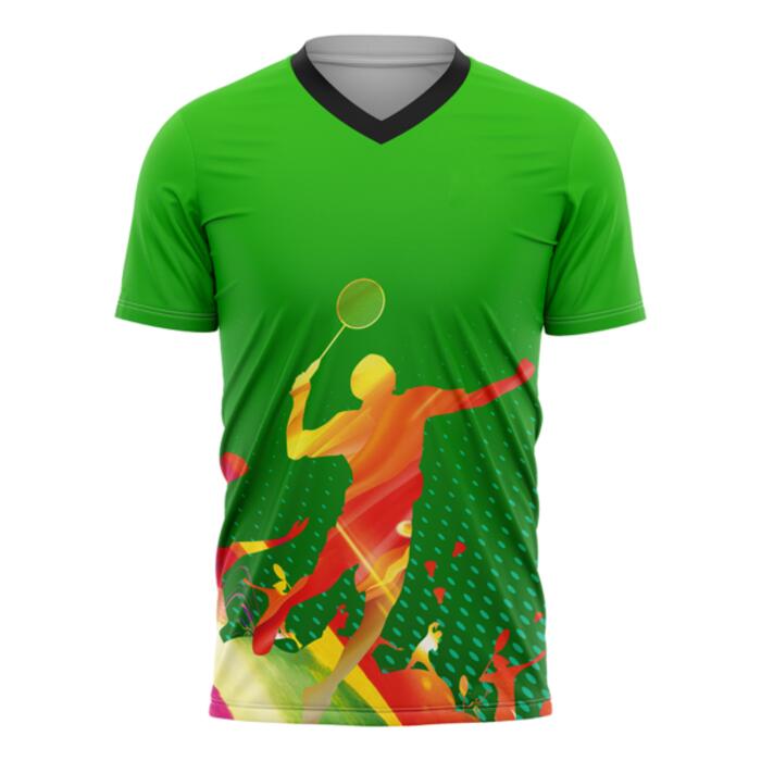 Badminton Full Print Sublimation V-Neck Shirt Thumbnail