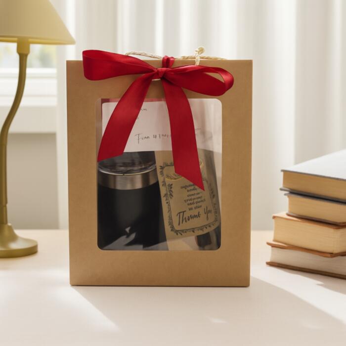 Tumbler Cardboard Bag w/ Clear window Thumbnail