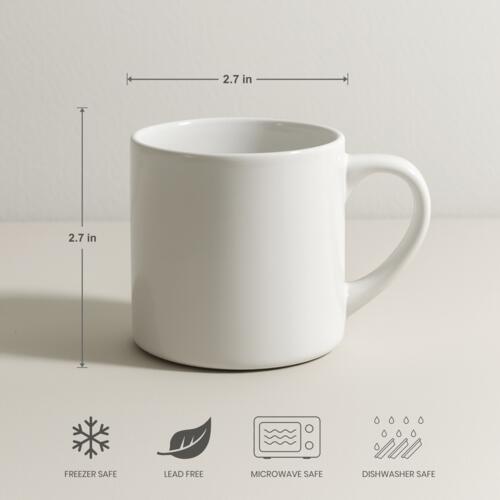 6oz Ceramic White Mug Thumbnail