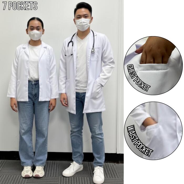 Blazer Plain Scrub suit White Notched Collar Chest & Waistline Pocket Thumbnail