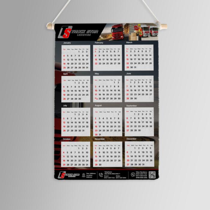 Wooden Dowel Fabric Roll Calendar Thumbnail