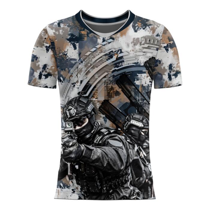 Tactical Design Full Print Sublimation Shirt with Specialized Neck Style Thumbnail