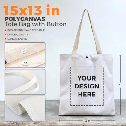Poly Canvas Bag with Button Thumbnail
