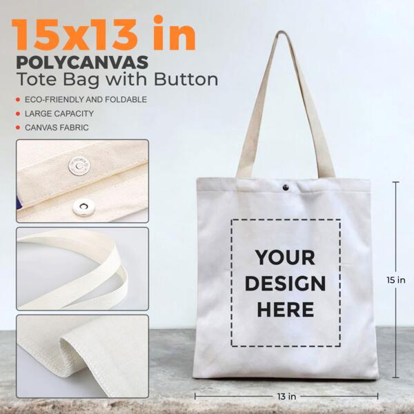 Poly Canvas Bag with Button Thumbnail