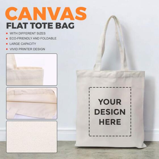 Canvas Flat Tote Bag Thumbnail