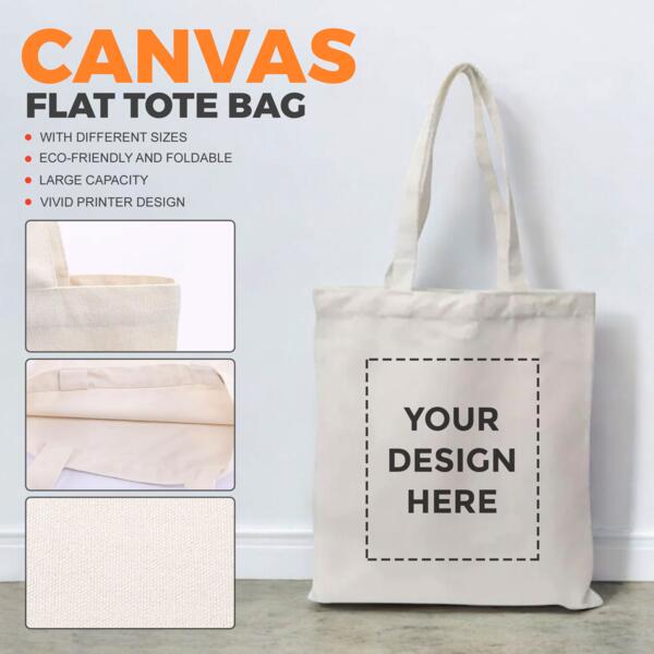 Canvas Flat Tote Bag Thumbnail