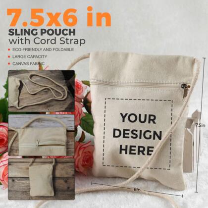 Canvas Sling Pouch with Cord Strap Thumbnail