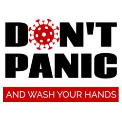 Don't Panic and wash your Hands Design