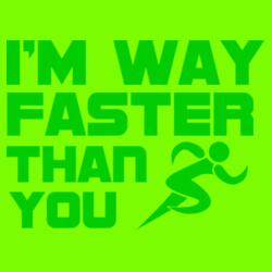 Faster Than You Statement with a Running Man Clipart Neon Drawstring Bag Design