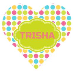 Colorful Polka Dots Full Background, Changeable Name Metallic Keychain Design