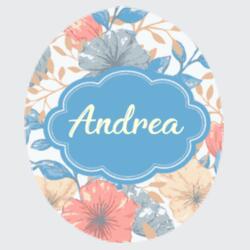 Beautiful Floral Full Background, Changeable Name Metallic Keychain Design