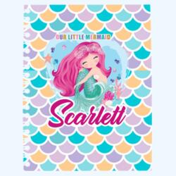 Full Print Spring Notebook - Mermaid Pattern w/ changeable Name Design