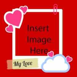 Sticky Note, Sweet Hearts, Cloud of Hearts. Inlove, My Love Sticker, Insertable Photo Design