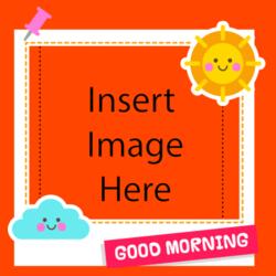 Sticky Note, Happy Face Sun, Happy Face Cloud, Pink Board Pin, Good Morning Sticker, Insertable Photo, Customized Pillow Design