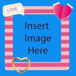 Sticky Note, Pink Stripe, Golden Heart, Red Paper Heart, Love Quote, Insertable Photo, Customized Pillow Design