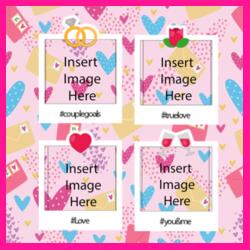 Sticky Notes, Pink Background, Engagement Ring, Red Roses, Red Heart, Couple Glass of Wine, #couplegoals, #truelove, #Love, #you&me, Insertable Photo, Customized Pillow Design