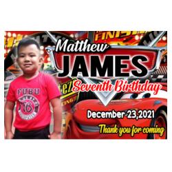 Cars Birthday Banner with Picture - TRG 3 Design