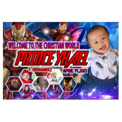 Iron Man Christening Banner with Pictures - TSP 4 Design