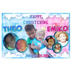 2 in 1 Christening Banner with Pictures - TCHR 11 Design