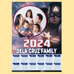 Customizable Captain America Design - Wooden Dowel Scroll Calendar - PCR-16 Design