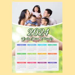 Customizable Family Design - Wooden Dowel Scroll Calendar - FBC-6 Design