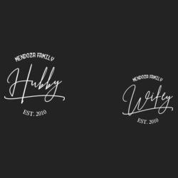 Hubby and Wifey with Family Name Design