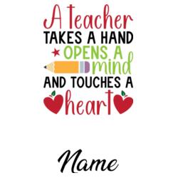 Personalized Vacuum Flask with Customizable Name, Best Gift for Teacher, A teacher takes a hand opens a mind and touches a heart, Happy Teacher's Day! Design