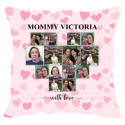 16x16" Pillow for Mother's Day, Photo Frame with Customizable Image and Personalized Name - HPI-002 Design
