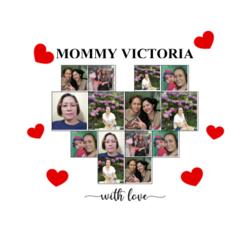 16x16" Pillow for Mother's Day, Photo Frame with Customizable Image and Personalized Name - HPI-003 Design