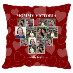 16x16" Pillow for Mother's Day, Photo Frame with Customizable Image and Personalized Name - HPI-004 Design