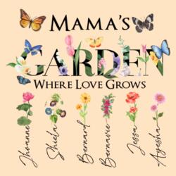16*16 Linen Pillow, MAMA's GARDEN, Where Love Grows with Personalized Names, Happy Mother's Day - GAR-001 Design