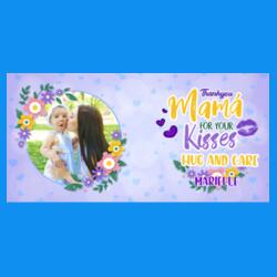 Thankyou MAMA for your Kisses, Hug and Care, Photo Frame with Customizable Image and Personalized Name, Perfect Gift for Mother's Day - MOM-005 Design