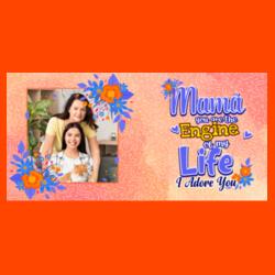 Mama you are the Engine of my Life, I Adore You, Photo Frame with Customizable, Perfect Gift for Mother's Day - MOM-007 Design