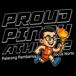 Black Hoodie Jacket for Proud Pinoy Athlete, Palarong Pambansa 2025, Ilocos Norte - PIN-007 Design