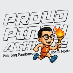 White Hoodie Jacket for Proud Pinoy Athlete, Palarong Pambansa 2025, Ilocos Norte - PIN-007 Design