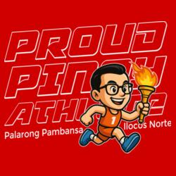 Red Hoodie Jacket for Proud Pinoy Athlete, Palarong Pambansa 2025, Ilocos Norte - PIN-007 Design