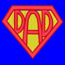 SUPER DAD, Embroidered Polo Shirt for Super Dad, Happy Father's Day - EBD-0007 Design