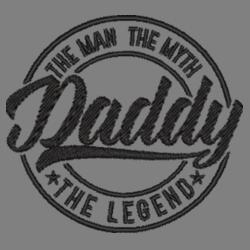 Daddy, THE MAN, THE MYTH, THE LEGEND, Embroidered Brush Cap for Legendary Dad, Happy Father's Day - EBD-0012 Design