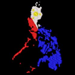 Embroidered Hoodie Jacket with Minimalist Philippine Map Design Design