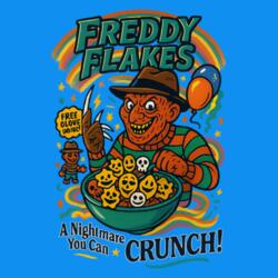 FREDDY FLAKES, A Nightmare You Can CRUNCH! Halloween Cereal Design, Halloween Shirt - HCE-006 Design