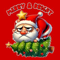 MERRY & BRIGHT, Funny Santa Claus Christmas Shirt - FCS-02 Design