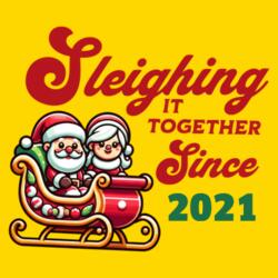 Sleighing it Together Since Year, Couple Design with Personalized Year for Christmas Shirt - STS-01 Design