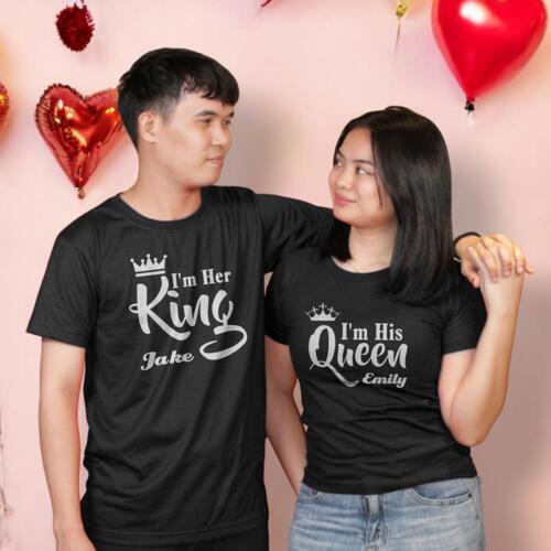 King & Queen, Valentine Shirt, Perfect Shirt for Couple, Happy Valentines Day! Thumbnail