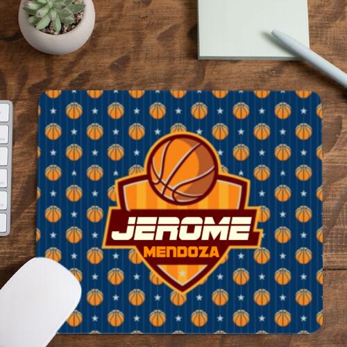 Customizable Basketball Mousepad - Changeable Name & Logo Thumbnail