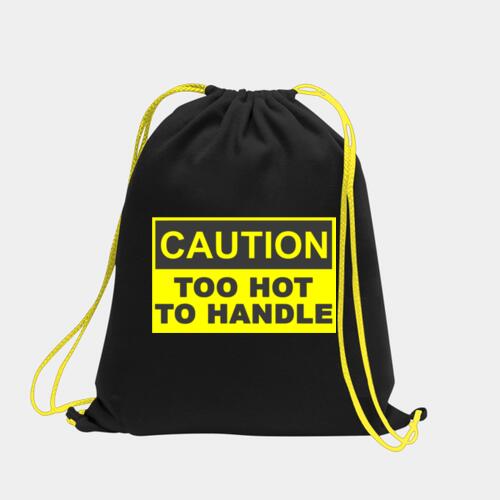 Caution Too Hot To Handle Statement Neon Drawstring Bag Thumbnail