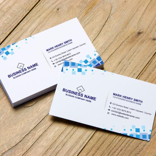 Online Shop Calling Card - Blue Pattern Thumbnail