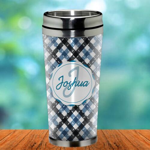 Checkered Pattern with Name & Initials Thumbnail